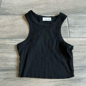 Rumours black ribbed tank top